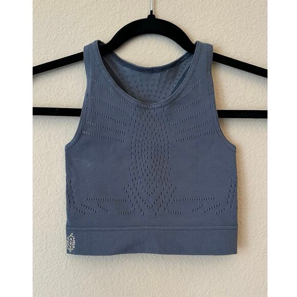 FP Movement by Free People Tops - FREE PEOPLE MOVEMENT Blue Capri Crop Athletic Workout Yoga Bra Top Size Small